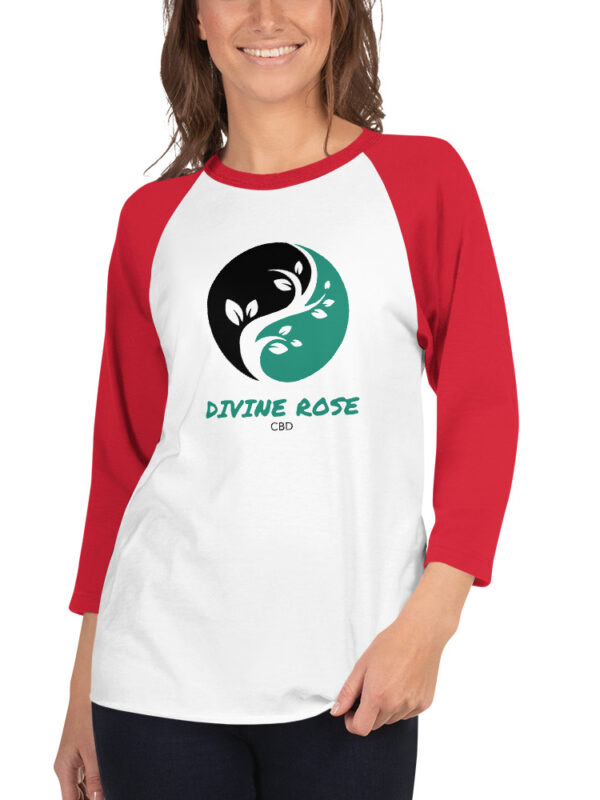 Divine Rose 3/4 sleeve raglan shirt